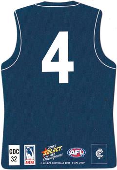 2009 Select AFL Champions - Holographic Guernseys #GDC32 Bryce Gibbs Back